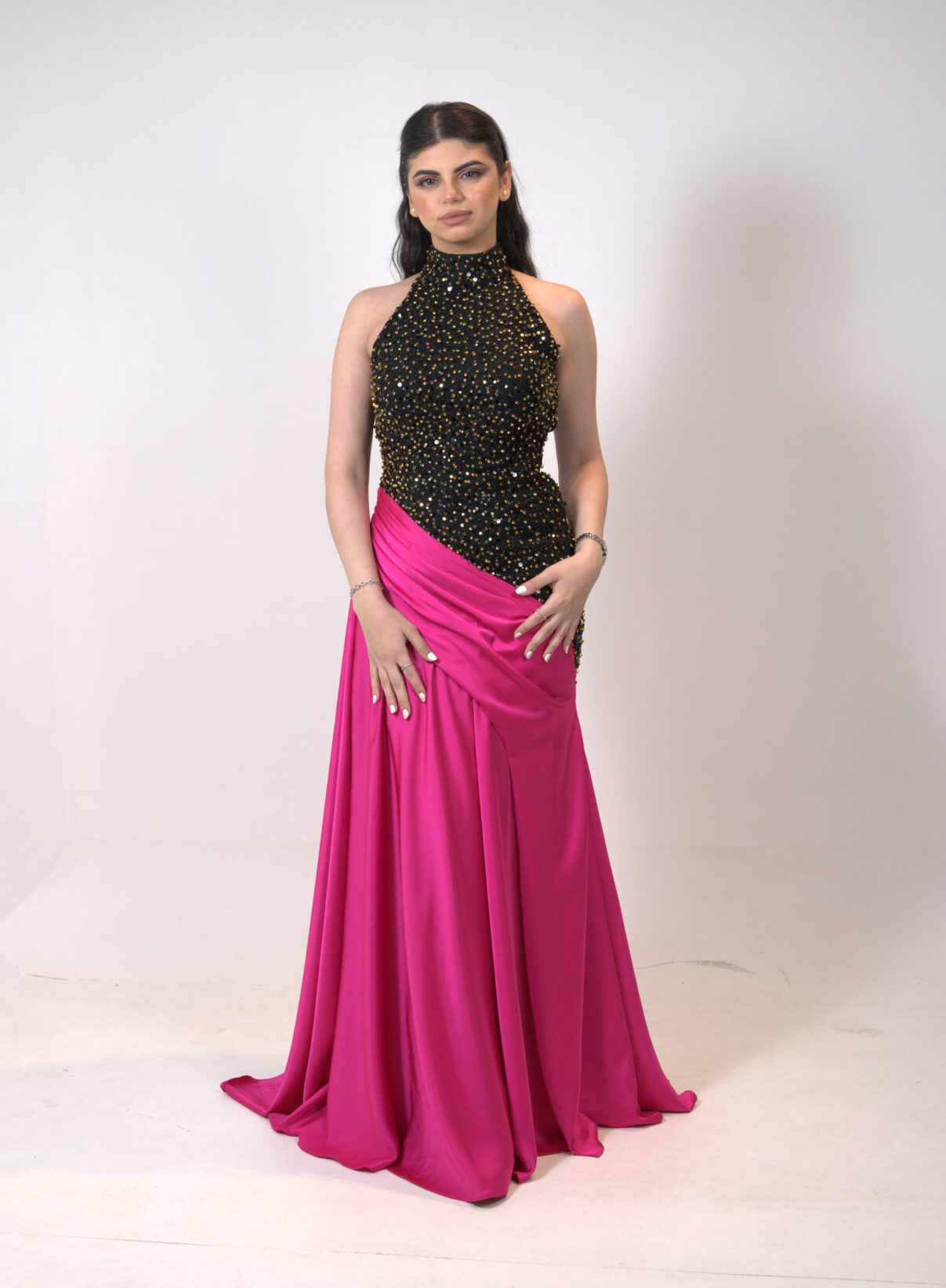 pink dress front